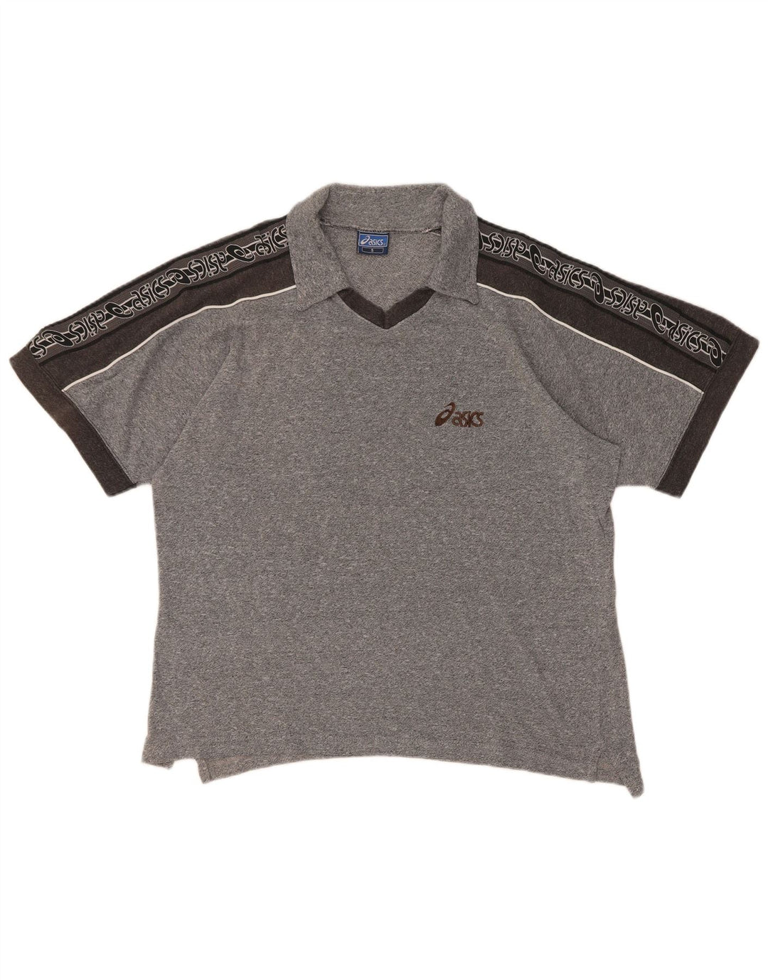 Polo grafica da uomo Asics Small grigia a blocchi di colore