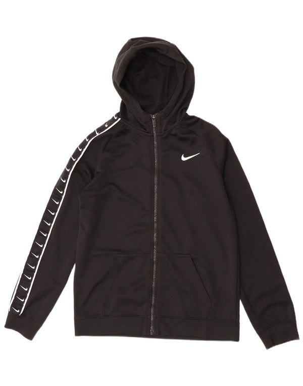 Felpa con cappuccio e zip grafica Nike da bambino 13-14 anni XL poliestere nero sportivo