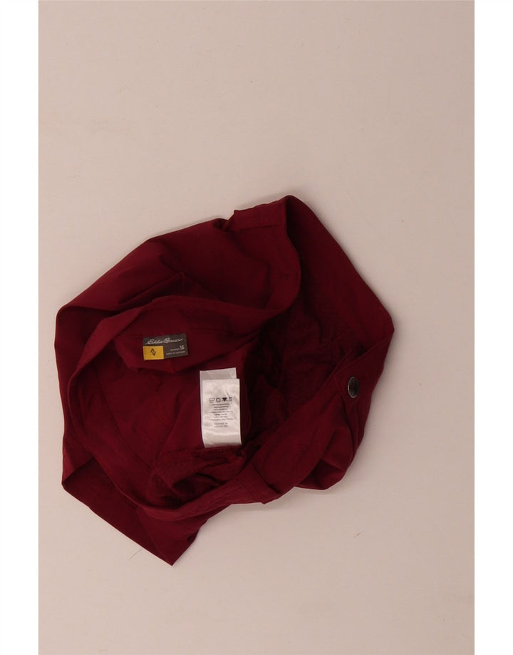 Pantaloncini cargo da donna EDDIE BAUER US 16 2XL W38 Nylon bordeaux