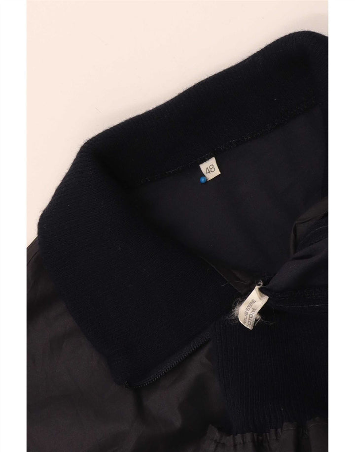 Giubbotto bomber vintage da donna IT 48 XL Poliestere color block blu navy