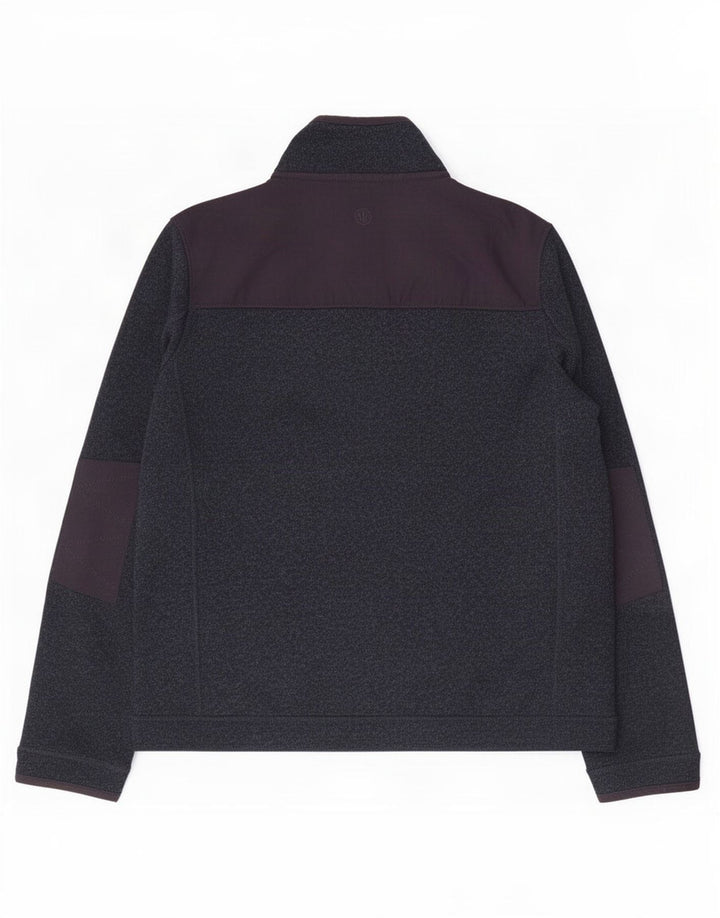 Felpa da uomo con collo con zip Fat Face Maglione grande poliestere chiazzato blu navy