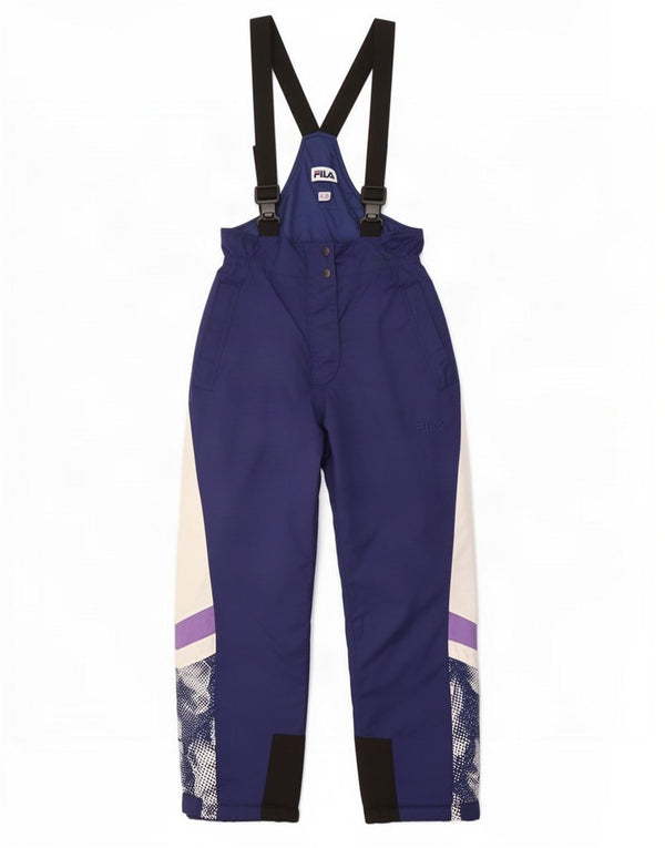 Pantaloni da sci salopette da donna Fila IT 44 nylon color block medio blu navy