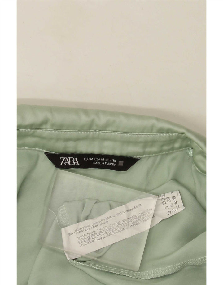 Camicetta camicia oversize da donna Zara UK 14 Poliestere verde medio