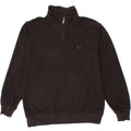 IZOD Mens Zip Neck Sweatshirt Jumper Large Black Cotton Vintage Izod and Second-Hand Izod from Messina Hembry 