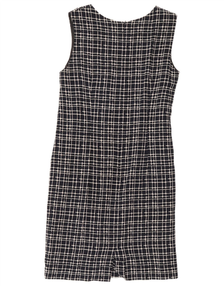 Abito tubino senza maniche da donna Libra UK 14 cotone medio a quadri blu navy