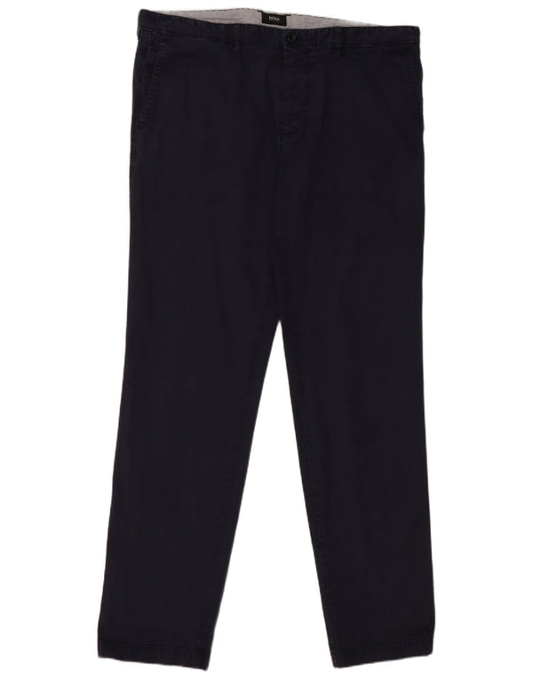 Pantaloni chino dritti da uomo Hugo Boss W38 L33 Blu Navy