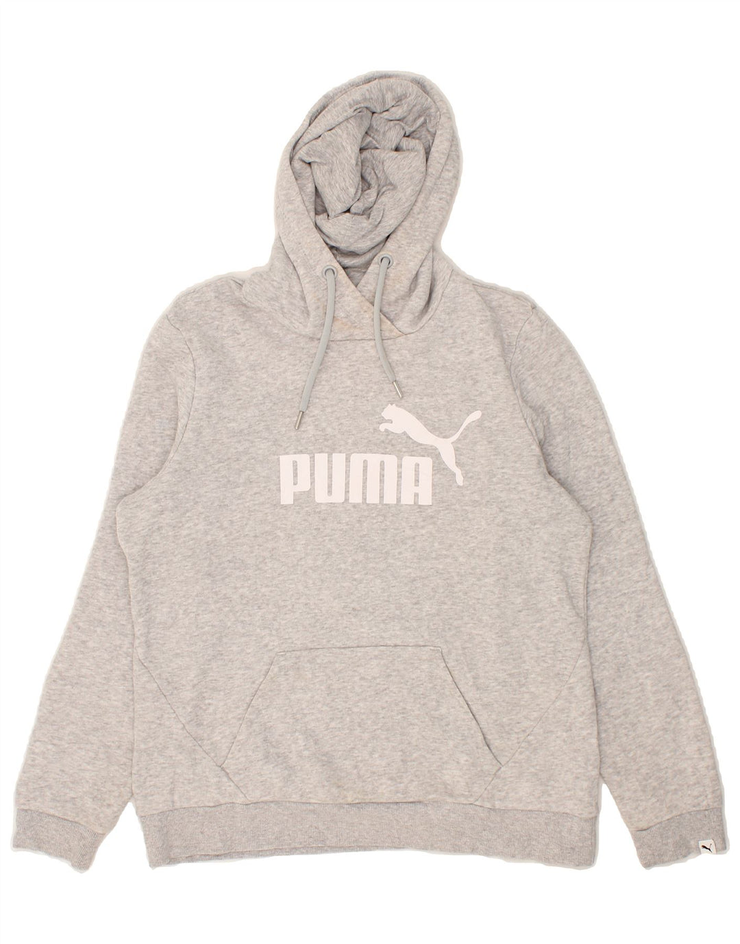PUMA Womens Graphic Hoodie Jumper UK 14 Large Grey Vintage Puma and Second-Hand Puma from Messina Hembry 