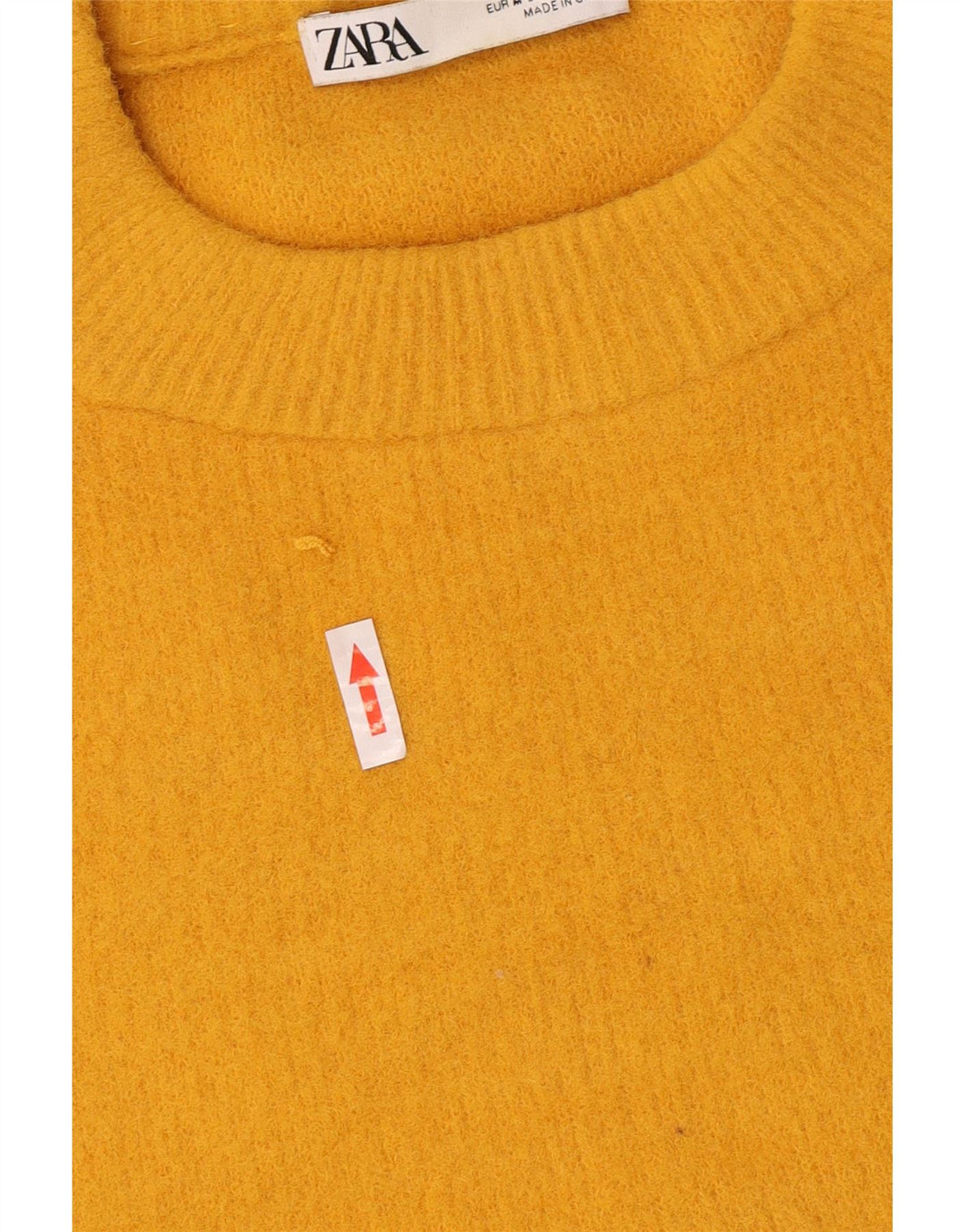 Maglione maglione girocollo da donna Zara UK 14 nylon giallo medio