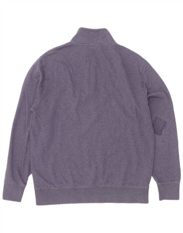 Gant Felpa da uomo con collo con zip, maglione medio, cotone blu navy