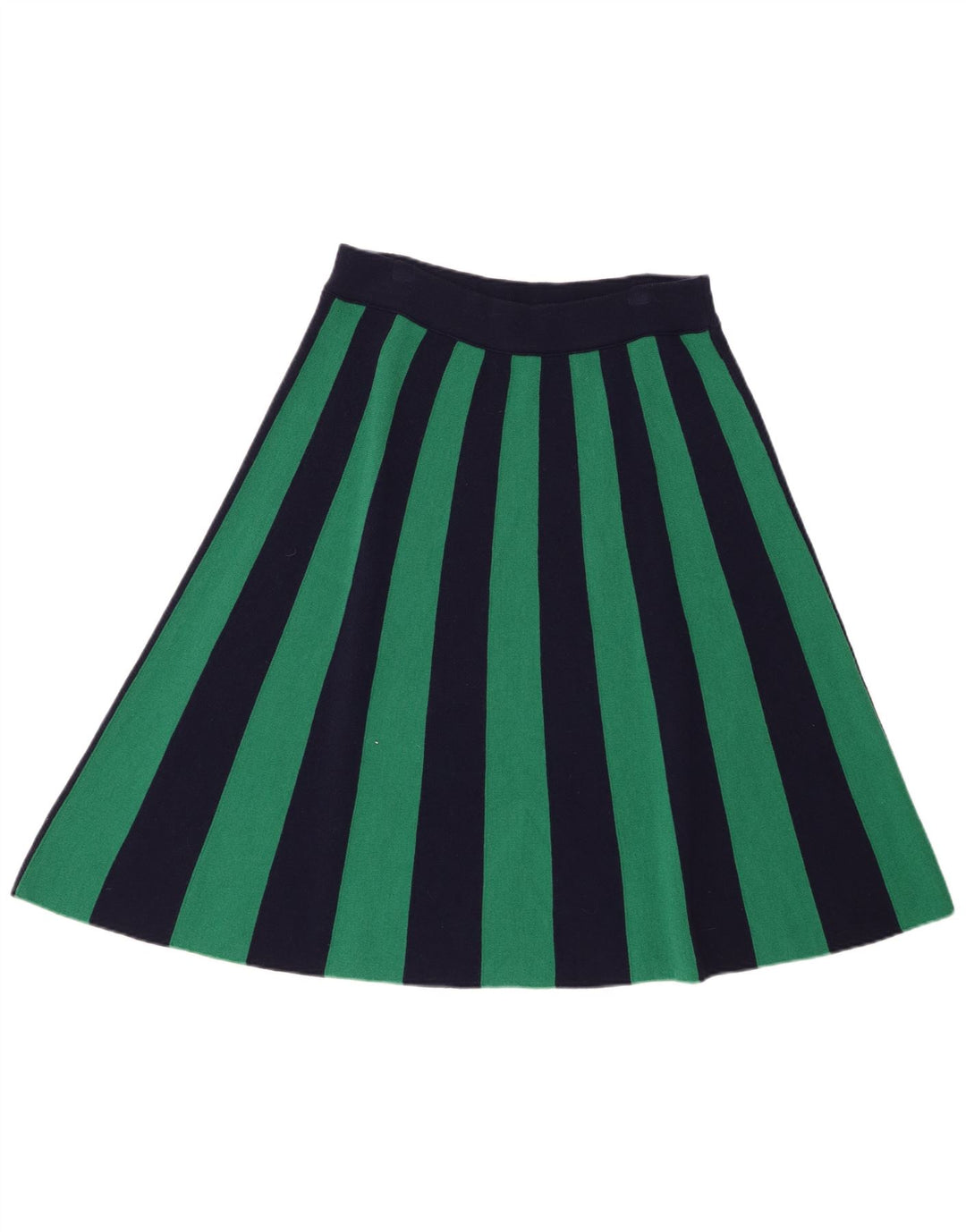 Gonna a trapezio da donna Benetton in maglia media W30 L26 in lana a righe verdi