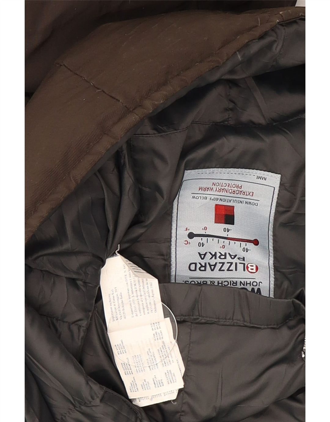 Cappotto imbottito con cappuccio da donna Woolrich UK 12 cotone kaki medio