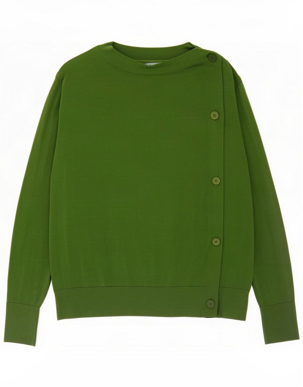 Cos Womens Boat Neck Jumper Sweater UK 16 Large Green Cotton