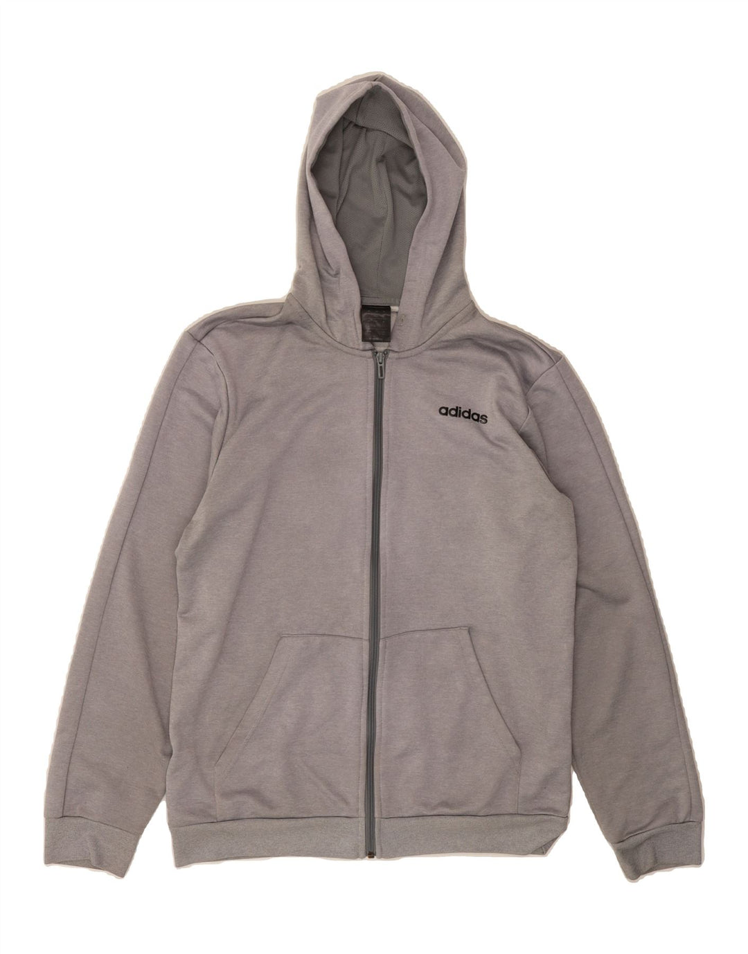 ADIDAS Mens Graphic Zip Hoodie Sweater Large Grey Polyester Vintage Adidas and Second-Hand Adidas from Messina Hembry 