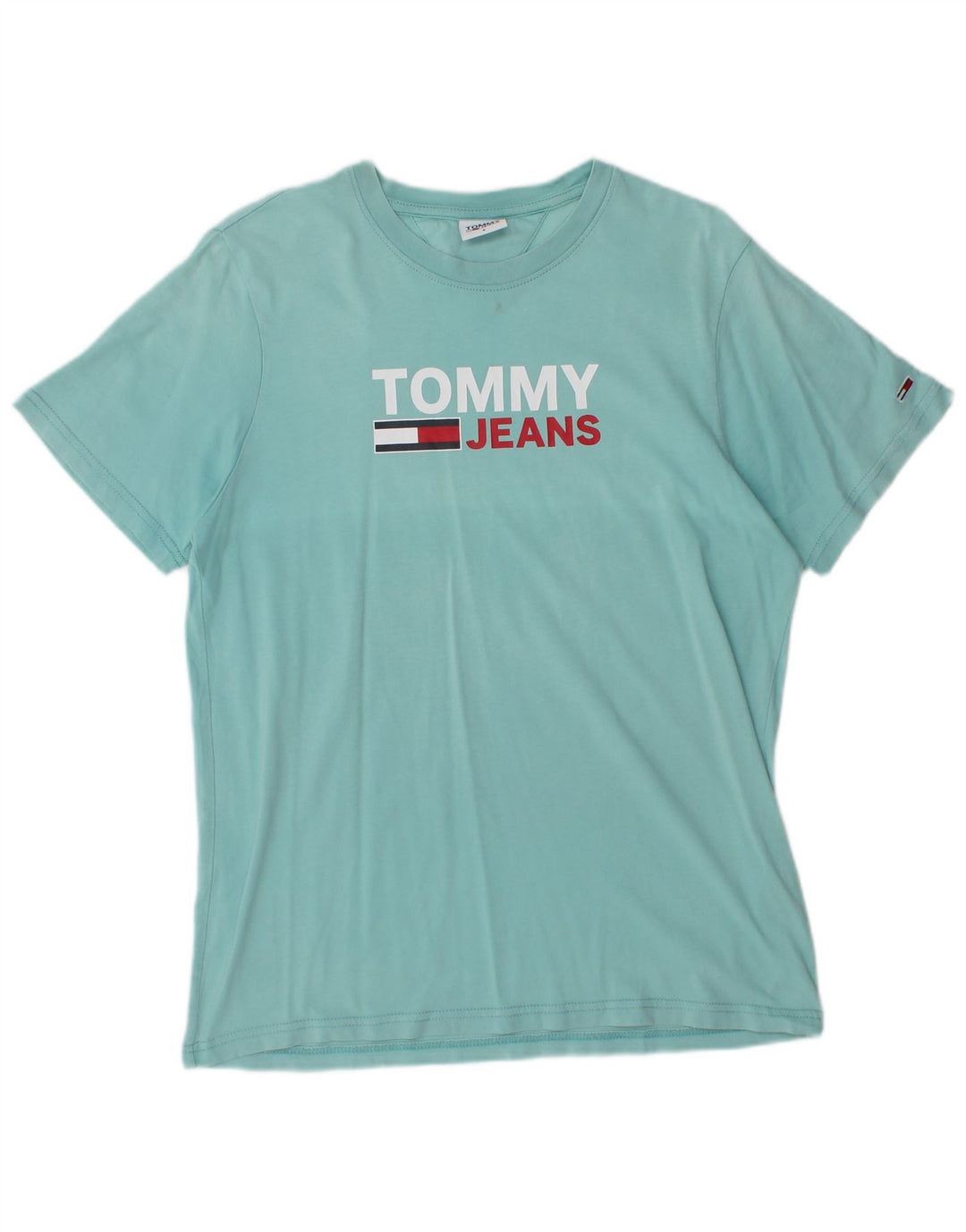 T-shirt grafica da uomo Tommy Hilfiger Top piccola in cotone blu