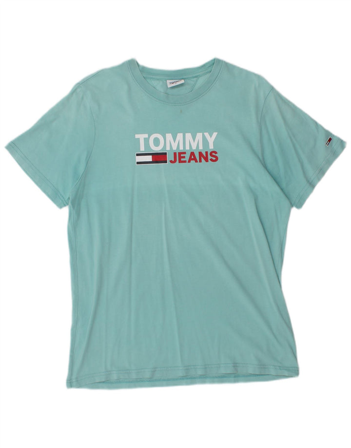 T-shirt grafica da uomo Tommy Hilfiger Top piccola in cotone blu