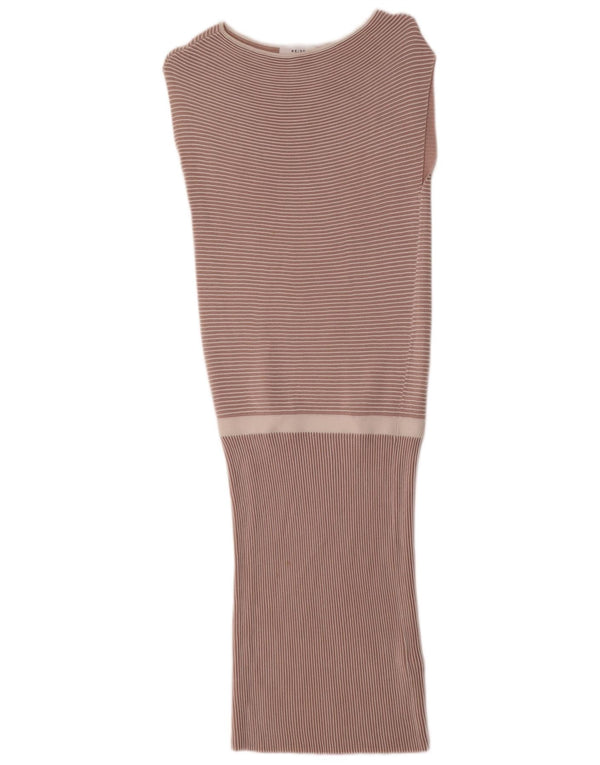 Abito maglione senza maniche da donna Reiss UK 8 Small in viscosa a righe rosa