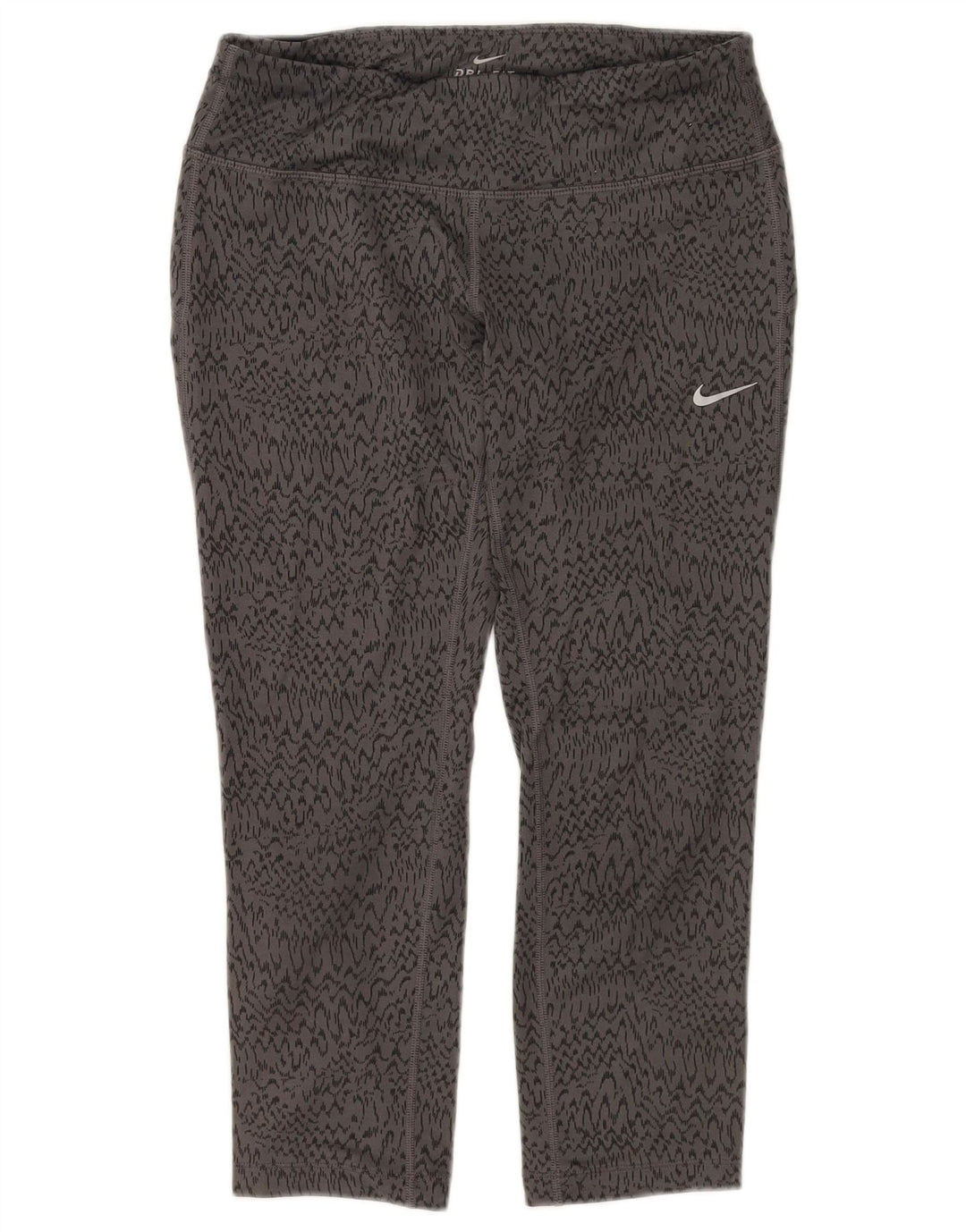 Leggings Capri Dri Fit da donna NIKE UK 8 poliestere con stampa animalier grigio piccolo