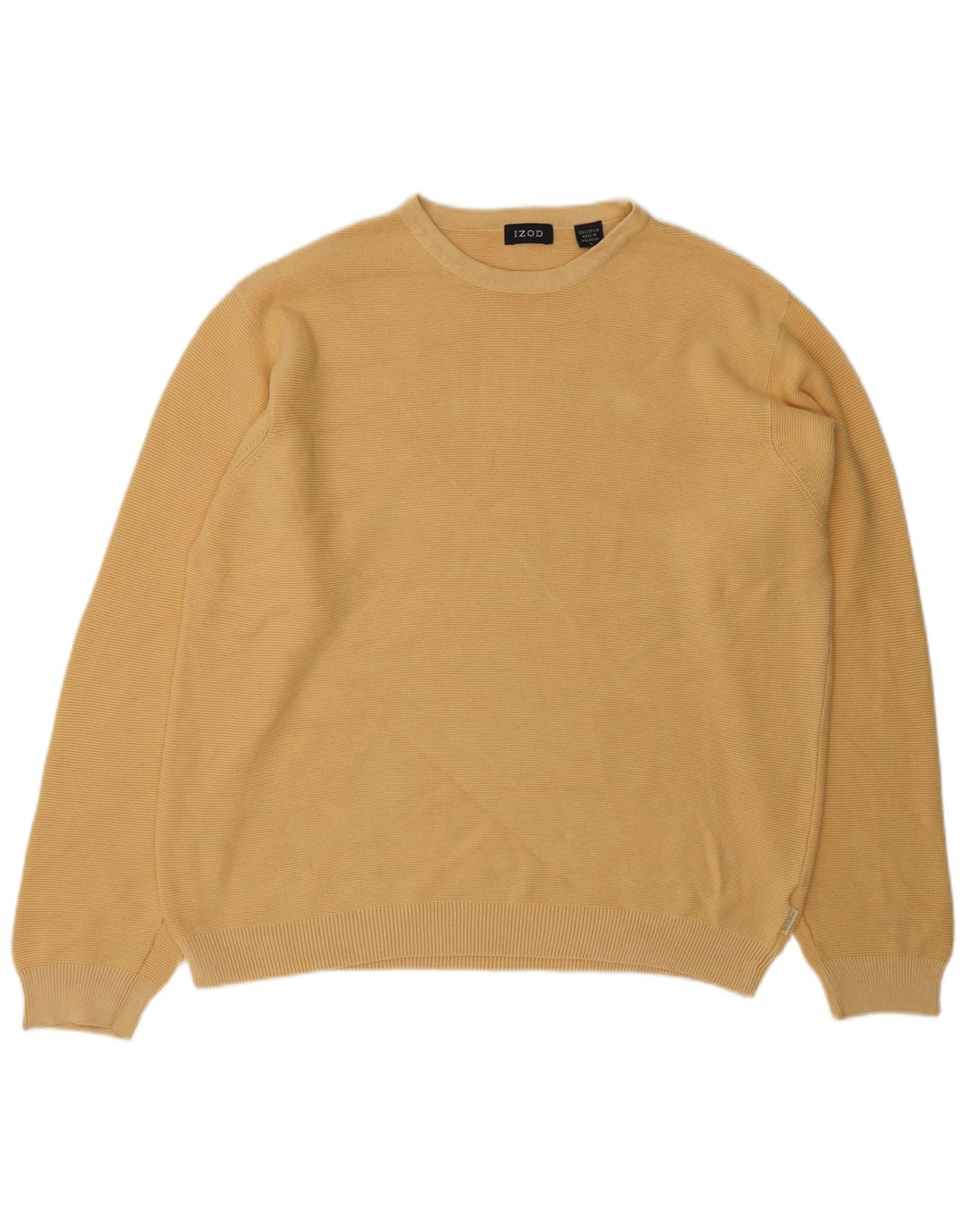 Maglione girocollo da uomo IZOD grande in cotone giallo
