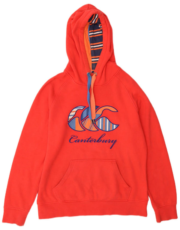 Maglione con cappuccio grafico da donna Canterbury Uglies UK 14 cotone rosso medio