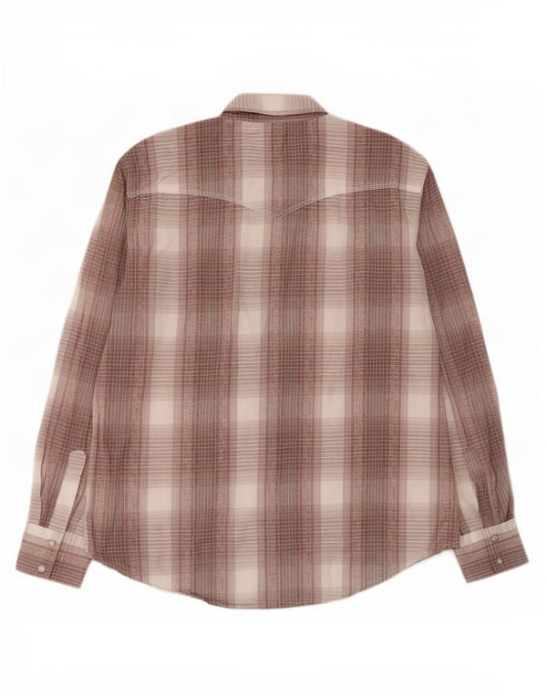 Camicia da uomo Wrangler XL in cotone a quadri marrone