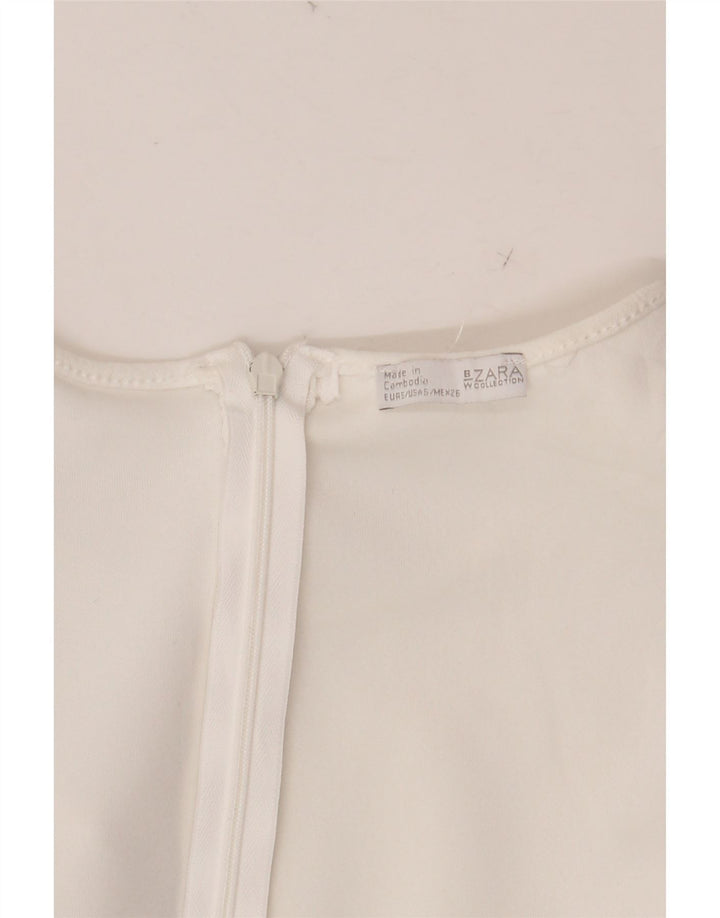 Tutina corta a maniche corte da donna ZARA UK 8 Small W28 bianca