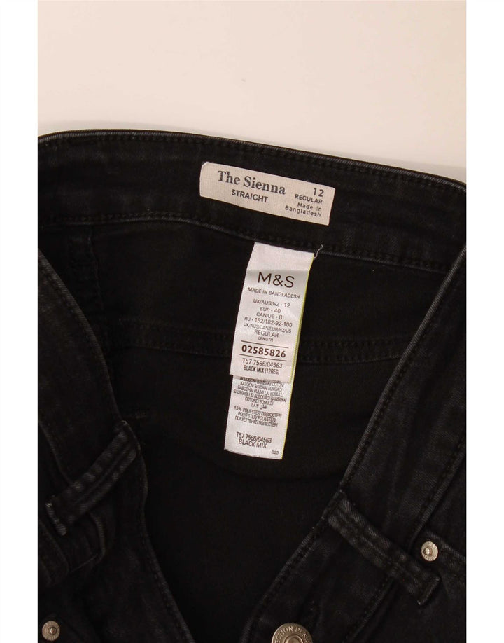 Jeans dritti Marks & Spencer da donna The Sienna UK 12 medio W30 L30 nero