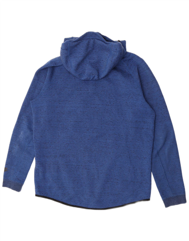 Felpa con cappuccio e zip Nike da uomo in cotone screziato blu medio