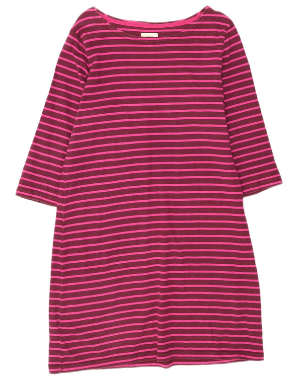 Abito T-shirt da donna con maniche a 3/4 Joules UK 18 XL Cotone a righe bordeaux