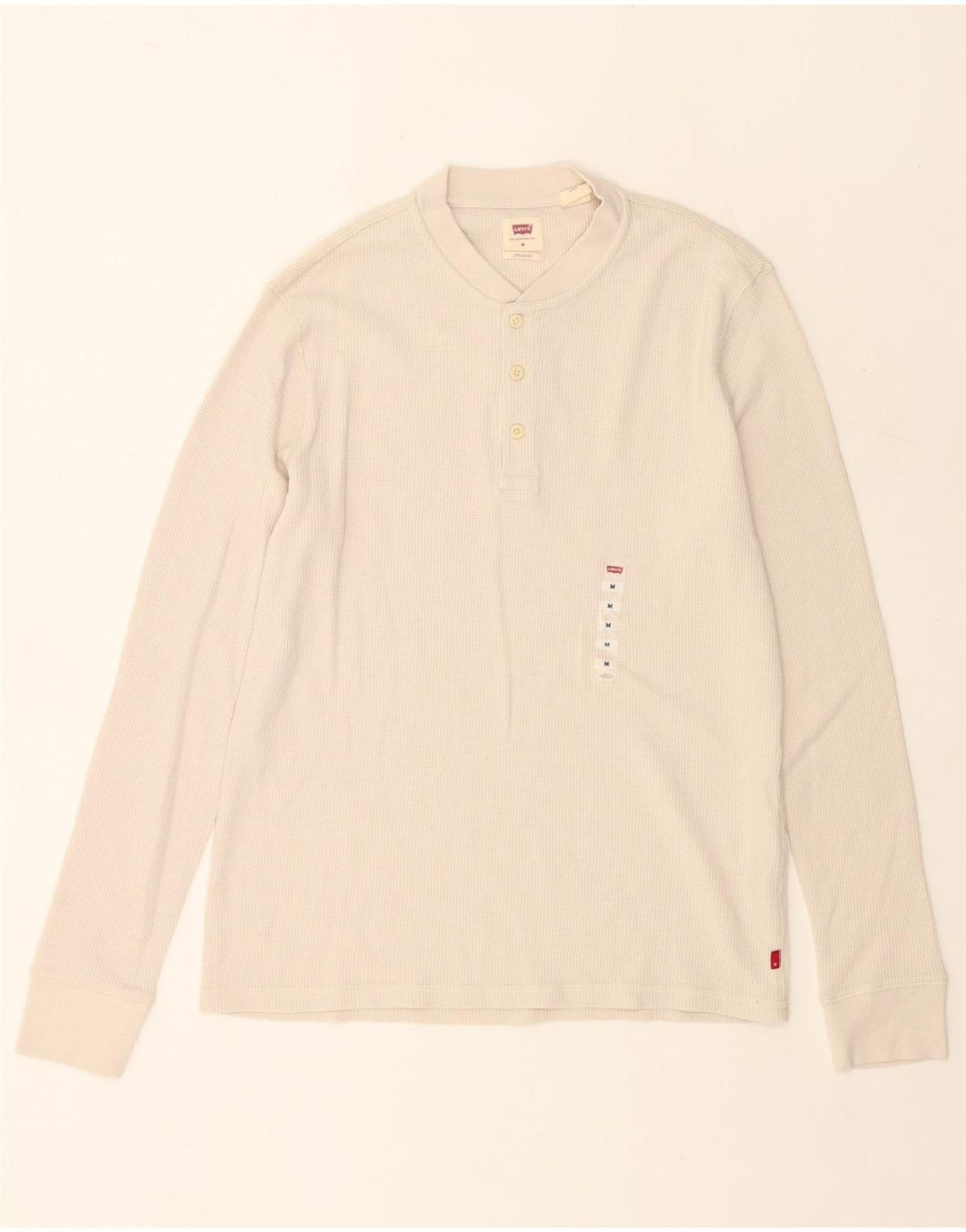 Levi's Uomo Standard Top Manica Lunga Cotone Beige Medio