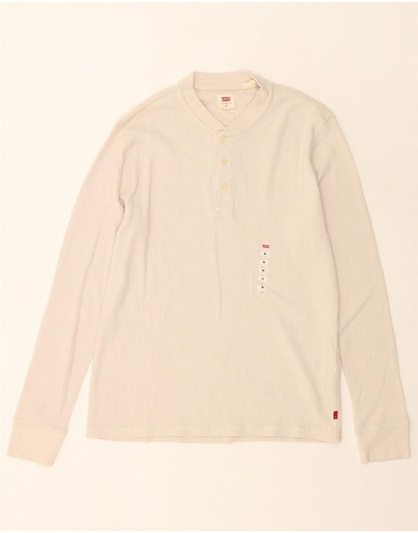 Levi's Uomo Standard Top Manica Lunga Cotone Beige Medio