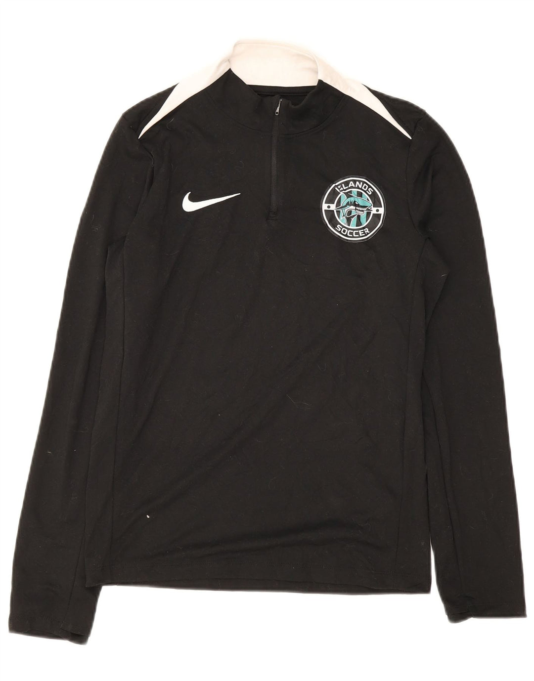 Top da tuta Nike da uomo con grafica pullover con zip e collo piccolo color block nero