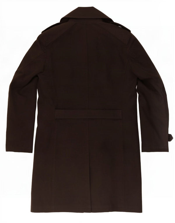 Benetton Mens Trench Coat IT 54 2XL Brown Cotton