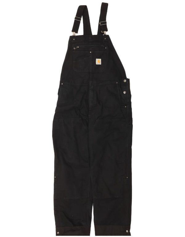 Carhartt Pantaloni cargo da uomo con vestibilità ampia e salopette grandi W40 L30 in cotone nero