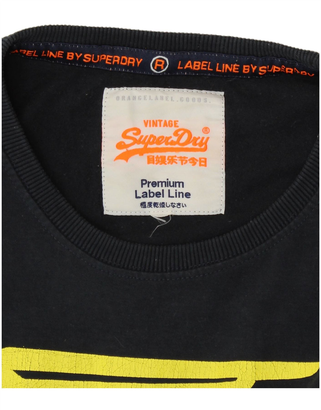 T-shirt grafica da uomo SUPERDRY Top in cotone blu navy medio