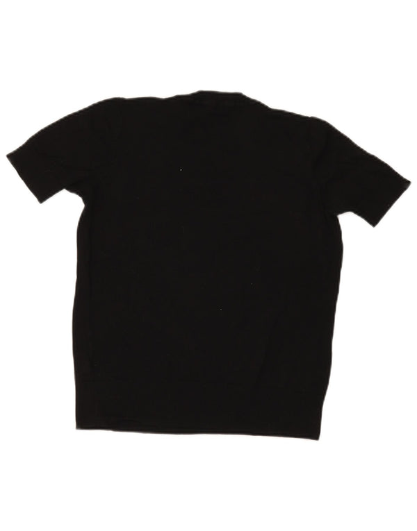 Maglione maglione girocollo a maniche corte da uomo Marks & Spencer UK 8 piccolo nero