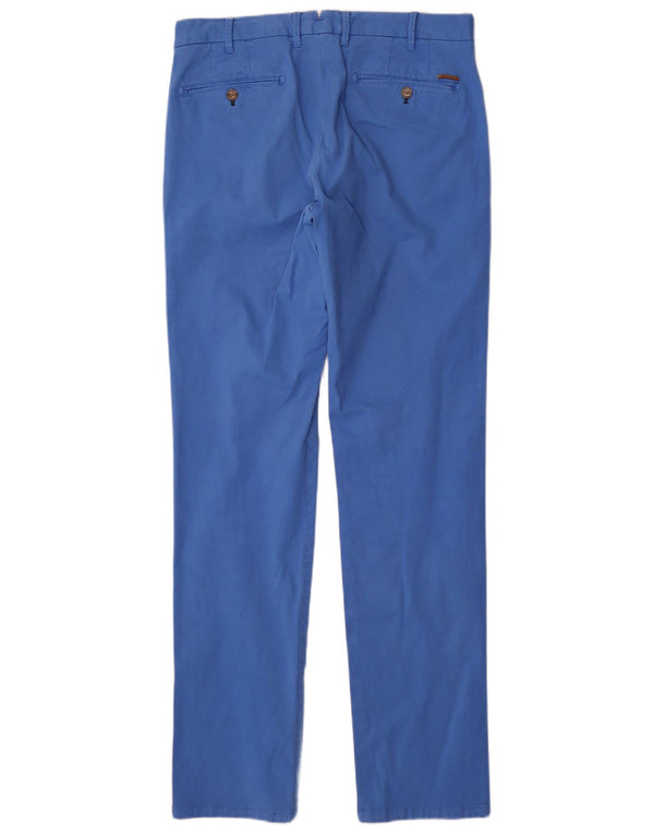 Pantaloni da abito slim da uomo Massimo Dutti EU 42 Large W32 L34 Cotone blu