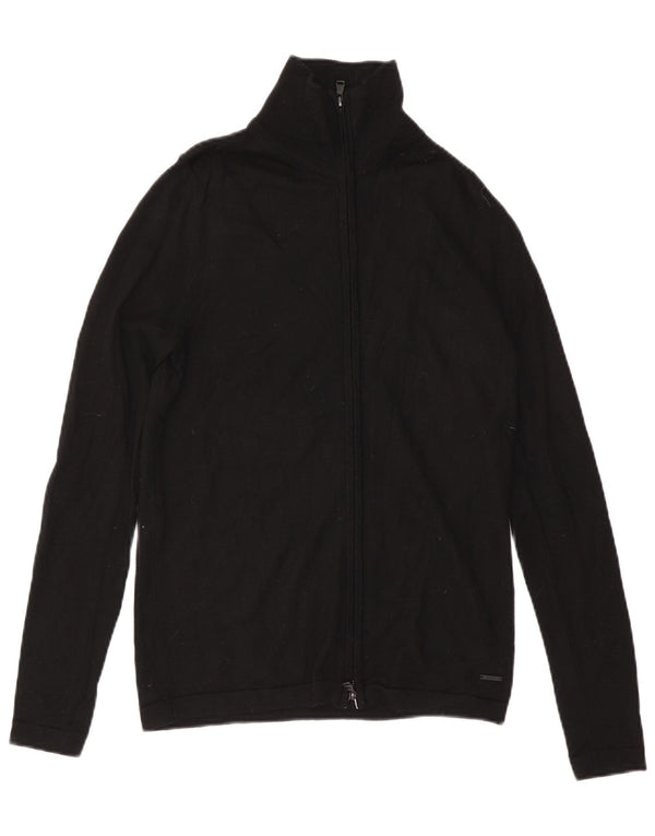 Maglione cardigan da uomo Dkny in lana nera media