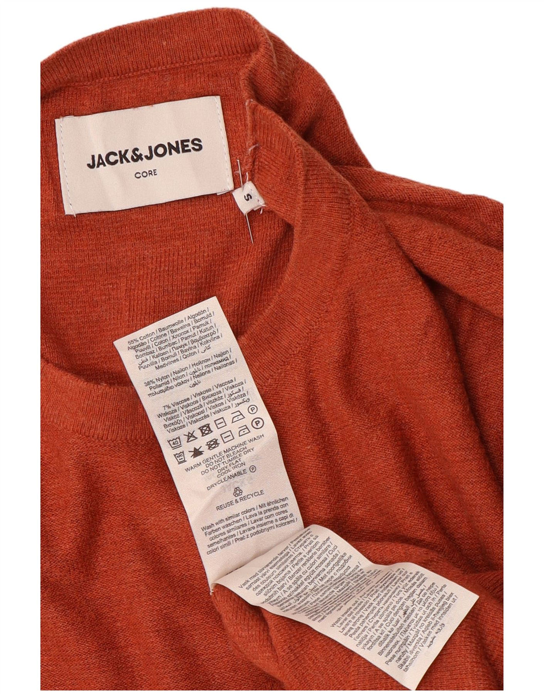 Jack & Jones Top da uomo a manica lunga piccolo in cotone arancione
