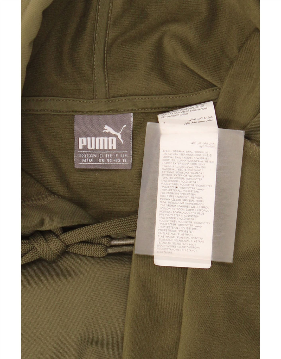 Felpa con cappuccio grafica da donna Puma UK 14 medio poliestere kaki