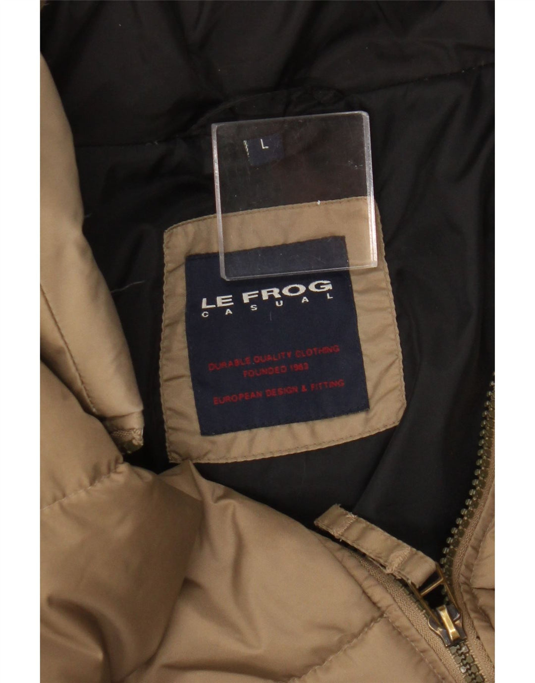 Giacca imbottita da uomo Le Frog UK 40 Large Beige Poliammide