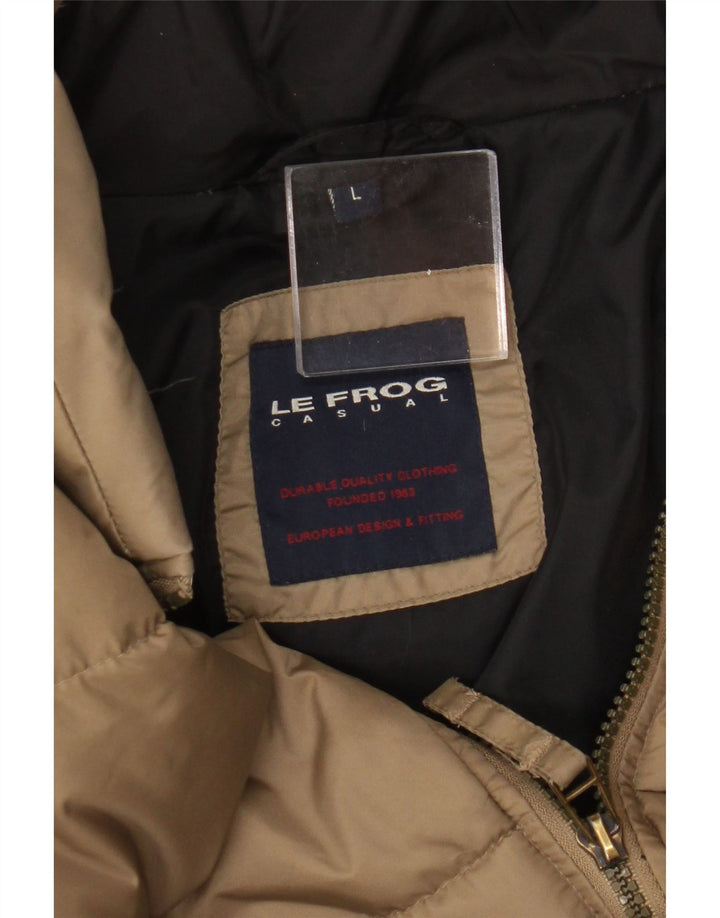 Giacca imbottita da uomo Le Frog UK 40 Large Beige Poliammide