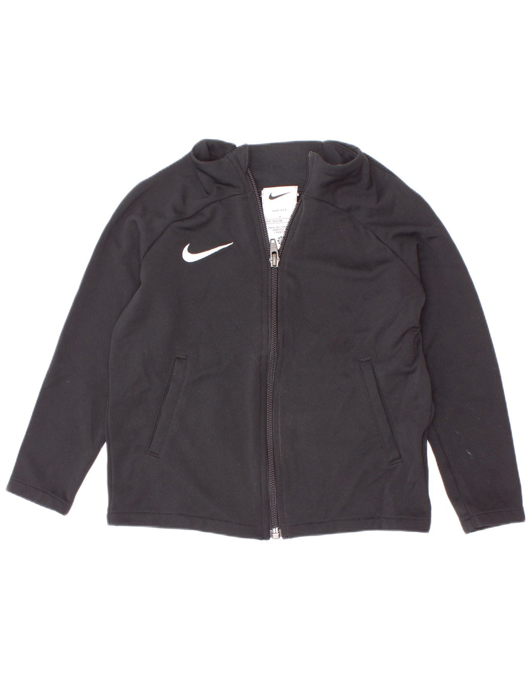 Giacca da ginnastica per ragazze Nike Dri Fit, 4-5 anni, piccola, in poliestere nero