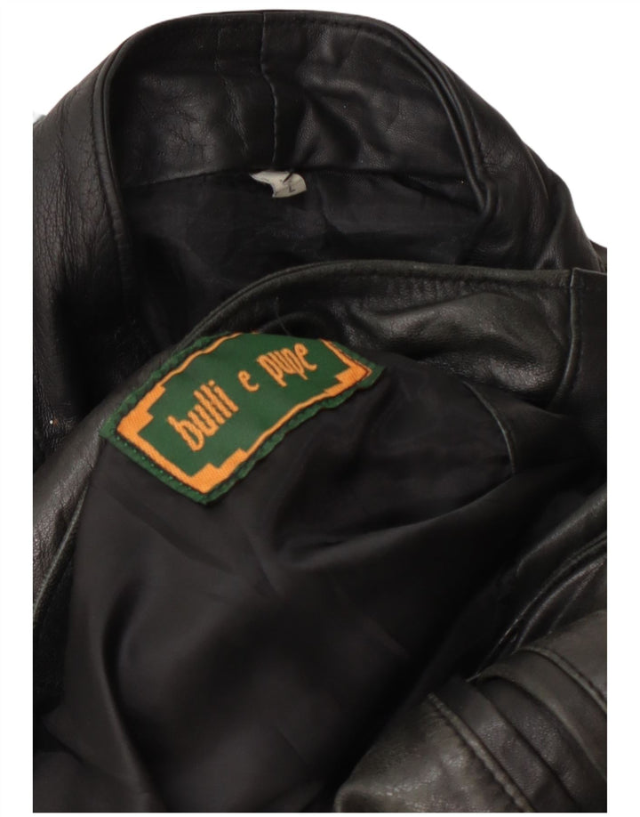 Giacca in pelle da uomo Bulli E Pupe UK 40 grande nera