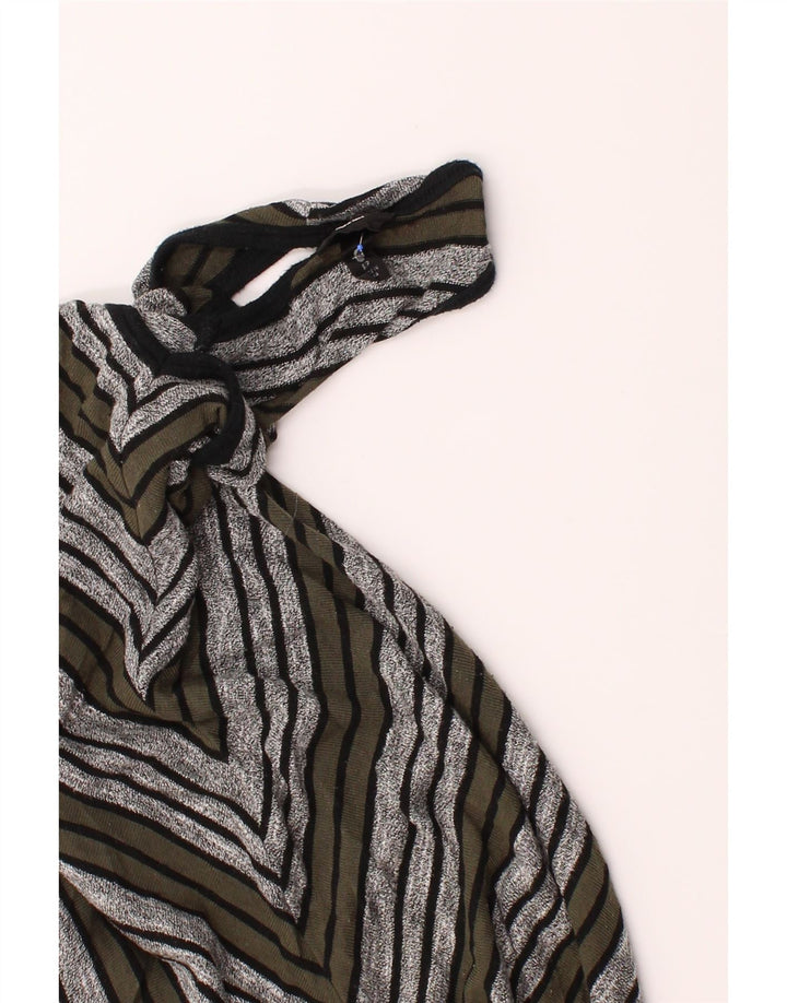 MOSSIMO Womens Sleeveless Bodycon Dress UK 10 Small Grey Striped Polyester Vintage Mossimo and Second-Hand Mossimo from Messina Hembry 