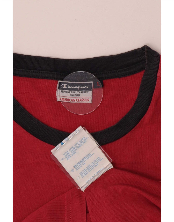 T-shirt grafica da uomo Champion Top grande in cotone rosso