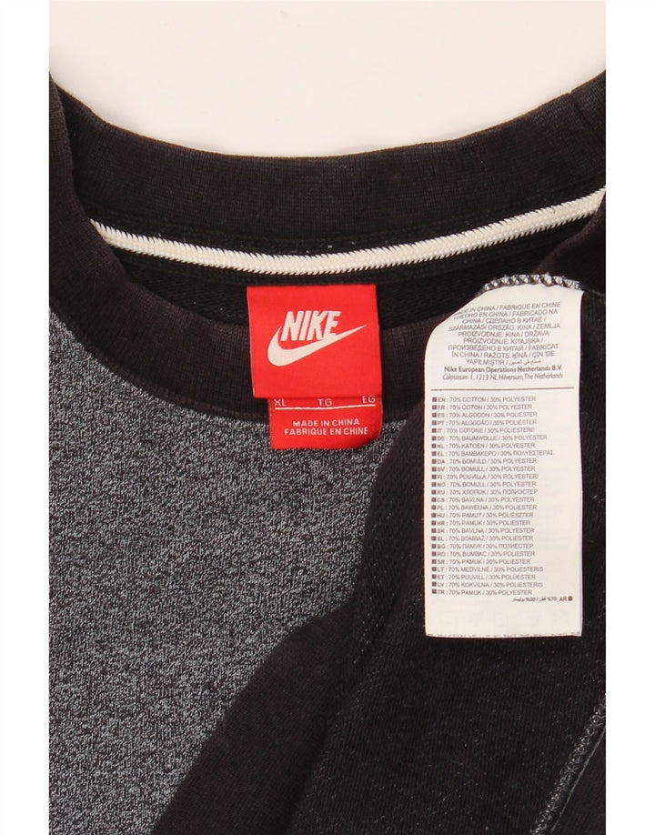 Felpa da uomo NIKE maglione XL in cotone color block grigio