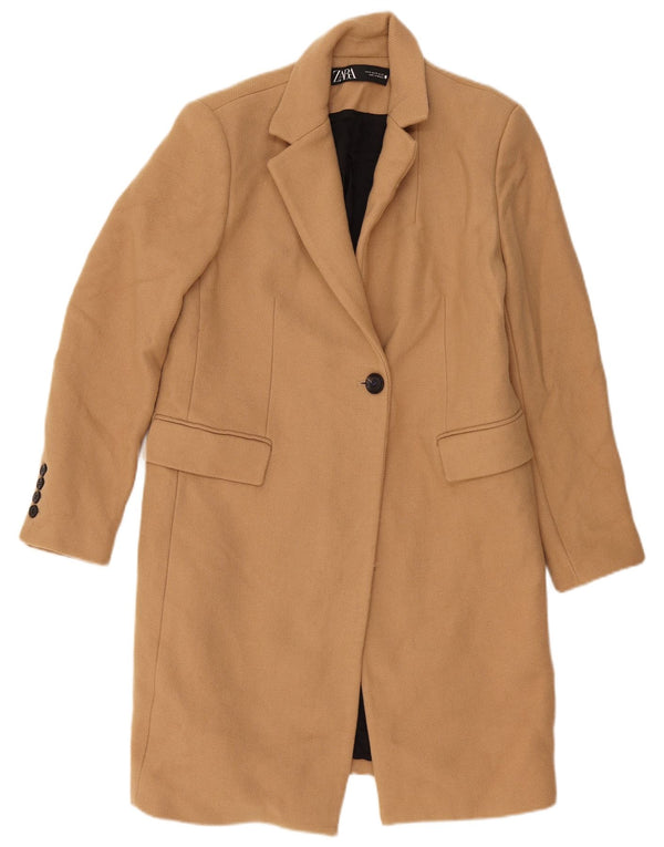 Cappotto Zara da donna UK 12 in lana beige medio