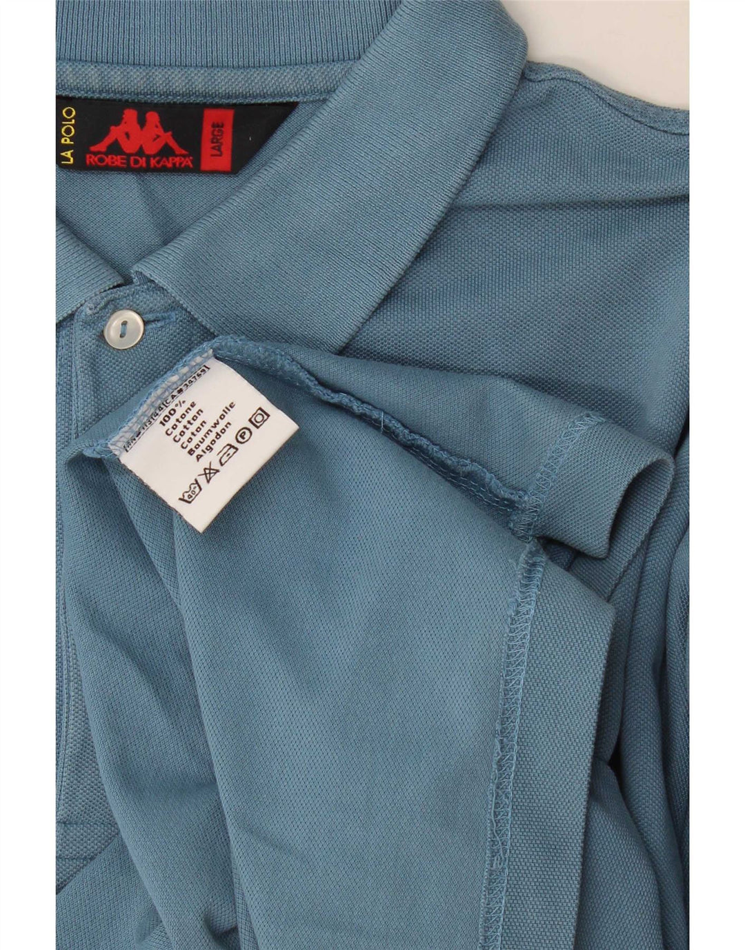 Polo Kappa Uomo Large Blu In Cotone