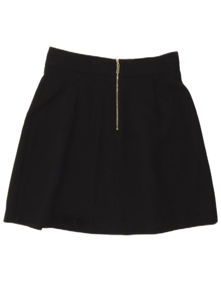 Gonna a trapezio da donna Marks & Spencer UK 10 piccola W29 poliestere nero