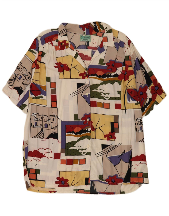 Camicetta con grafica oversize da donna vintage UK 16 grande multicolore